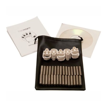 Fabrication Enterprises Fingerweights Finger Exerciser, 5-Finger Set, White 10-0471